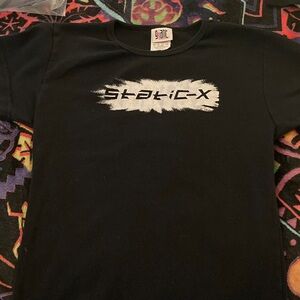 Black Static-X Graphic T-Shirt